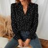 Spring and Autumn Love Printed Long Sleeve V-Neck Retro Hong Kong Flavor Personalized Foreign Style Top