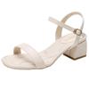 Moda Nuove 2024 Sandali Donna Sexy Estivi Ciabatte Tacchi Alti Quadrati Punta Aperta Ciabatte Scarpe da Festa Sandali Donna per Donne
