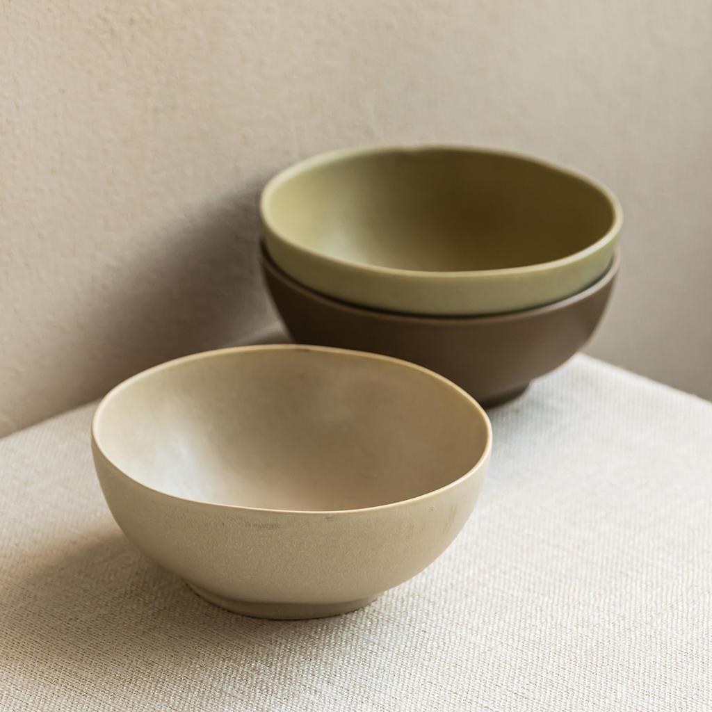 Matte Ceramic Salad Bowl Household Beautiful Rice Bowl Tableware Round Vegetable Bowl Restaurant Hotel Noodle Bowl