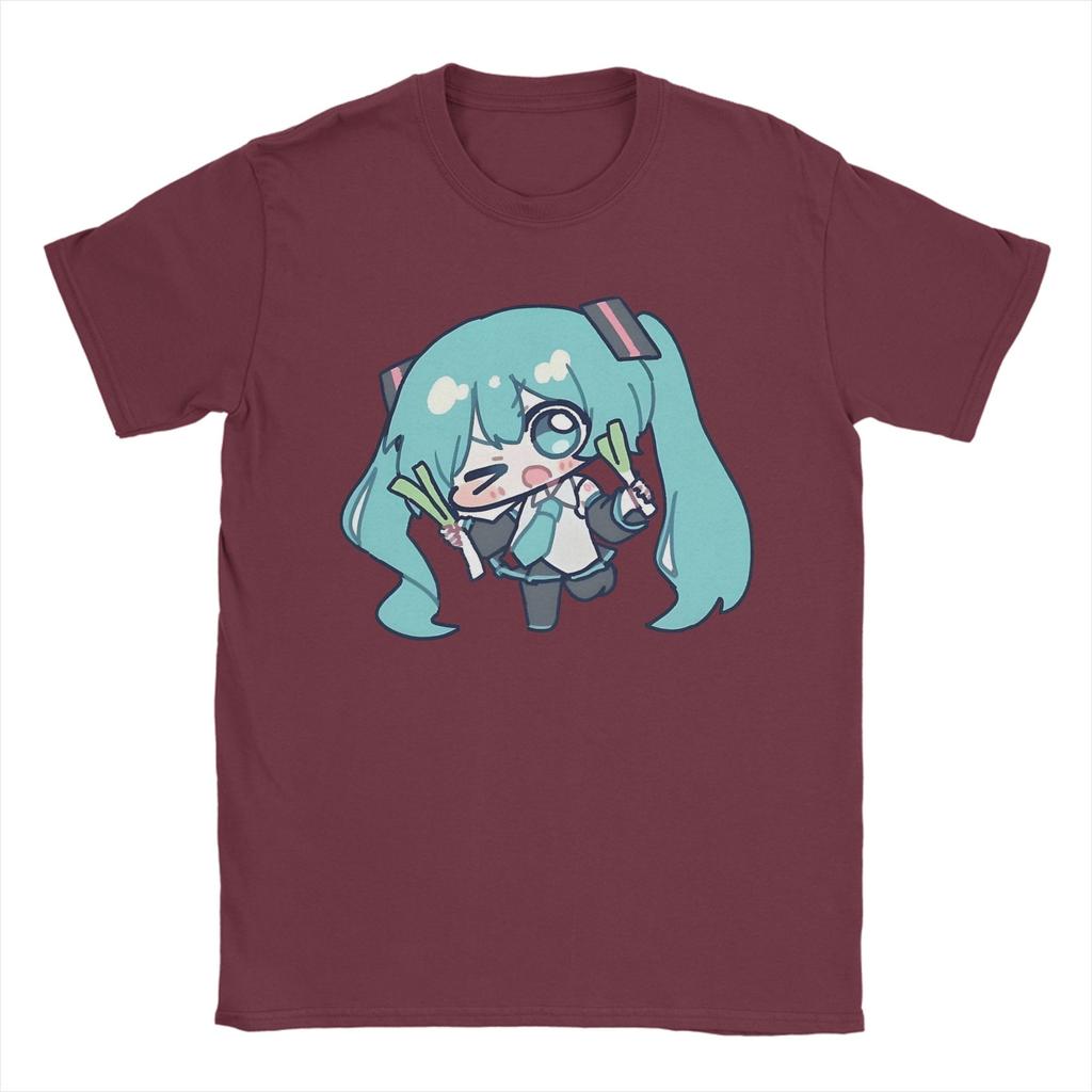 Hatsunes Mikus Vocaloid TShirts for Men Casual Cotton Tee Shirt Round Collar Short Sleeve T Shirts Summer Clothing