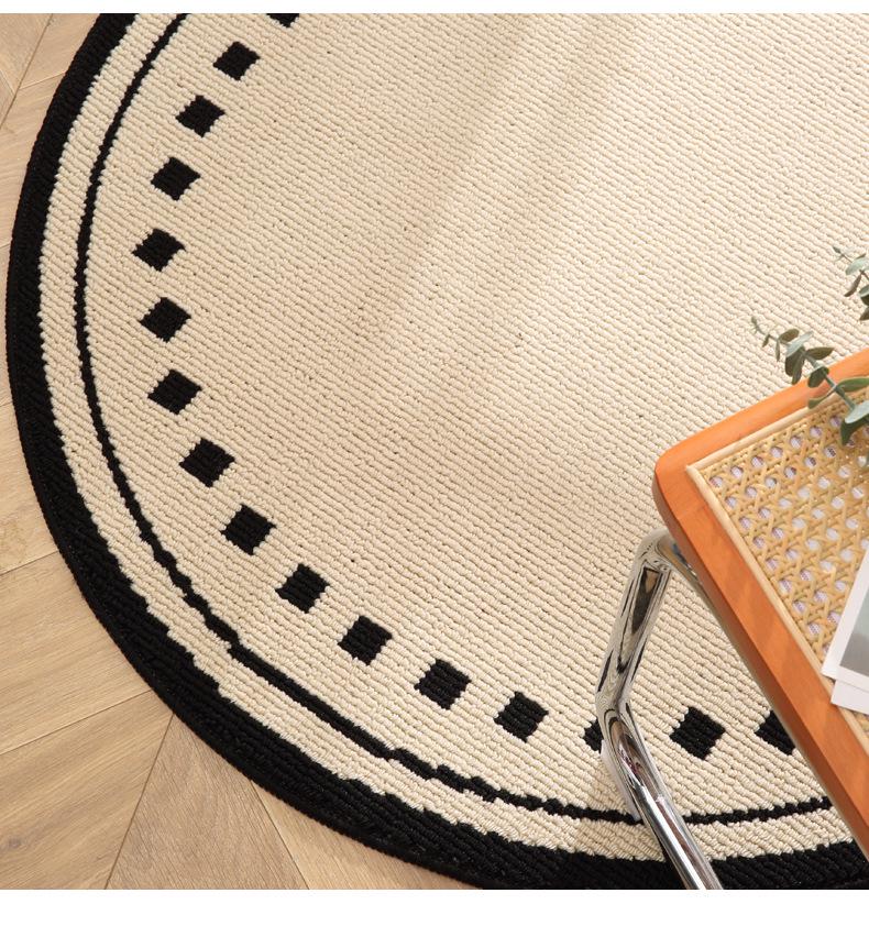 Thickened Non-slip Round Rug for Coffee Table, Bedroom, or Study Chair - Dustproof Floor Mat