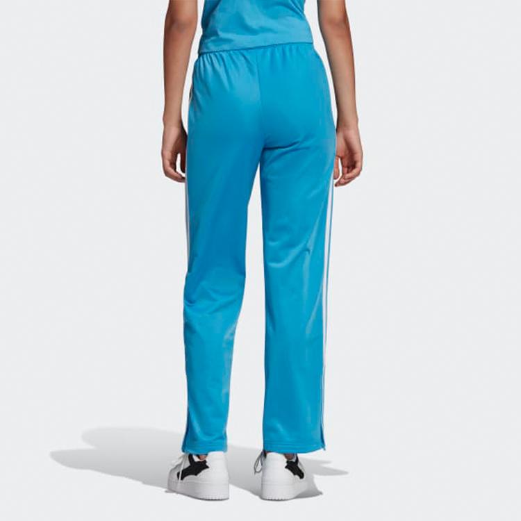 adidas Originals Unifarbene Logo-Stickerei Seitenschlitz Drei Streifen Sport-Langhose Damen Unterteile Blau HE9518