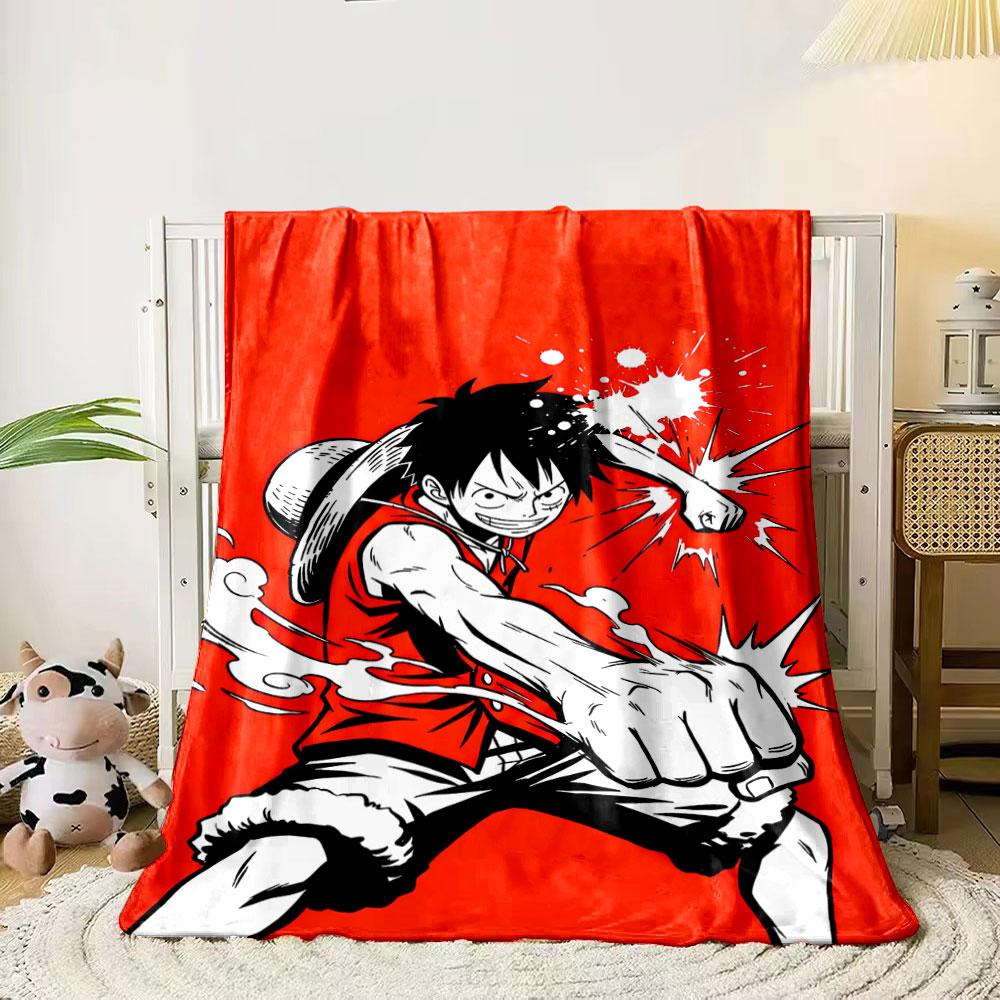 

Dynamic anime character punching amidst energetic lines and splashes. for all seasons blanket lunch break throw gift 80cm x 120cm