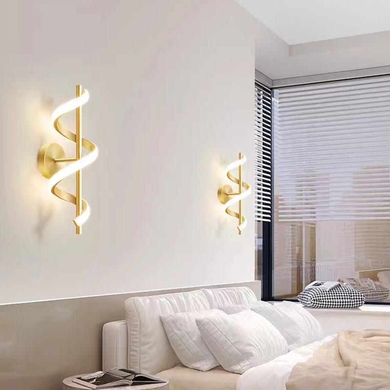 Modern Minimalist LED Spiral Wall Light - Warm Soft Bedroom Decor & Aisle Illumination