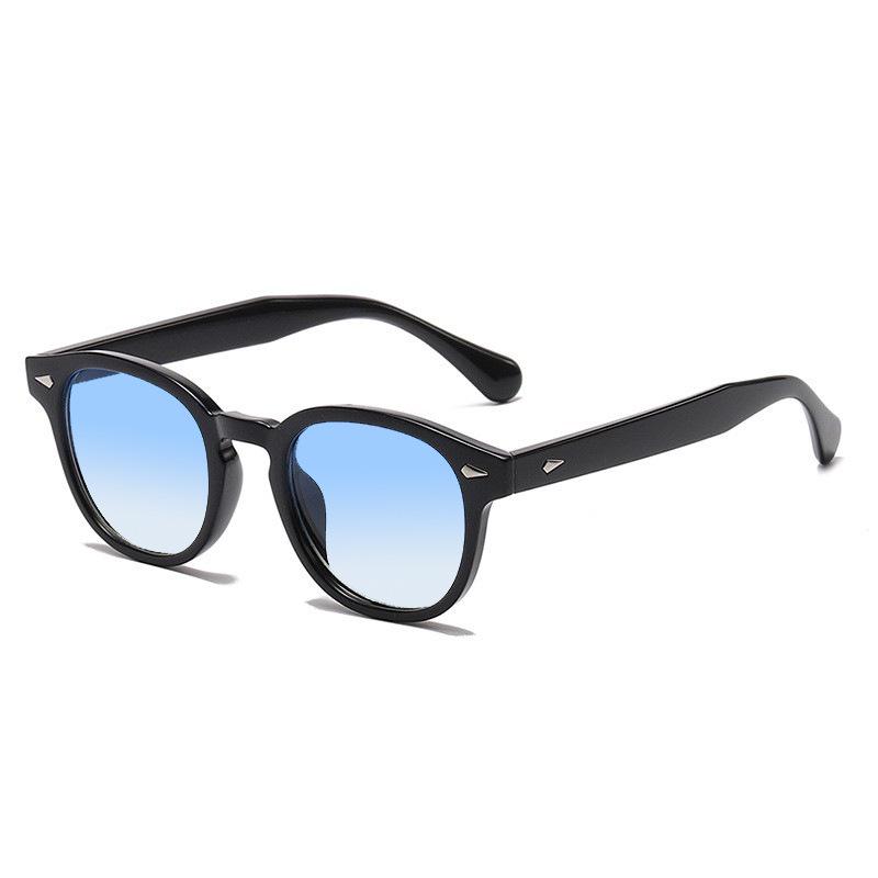 Retro Rivet Round Sunglasses with Prescription Option - European & American INS Korean Style