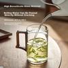Niyehe Green Tea Cup Crescent Glass Wooden Handle High Temperature Resistant Anti-Scald Filter Large Capacity Home Office Cup