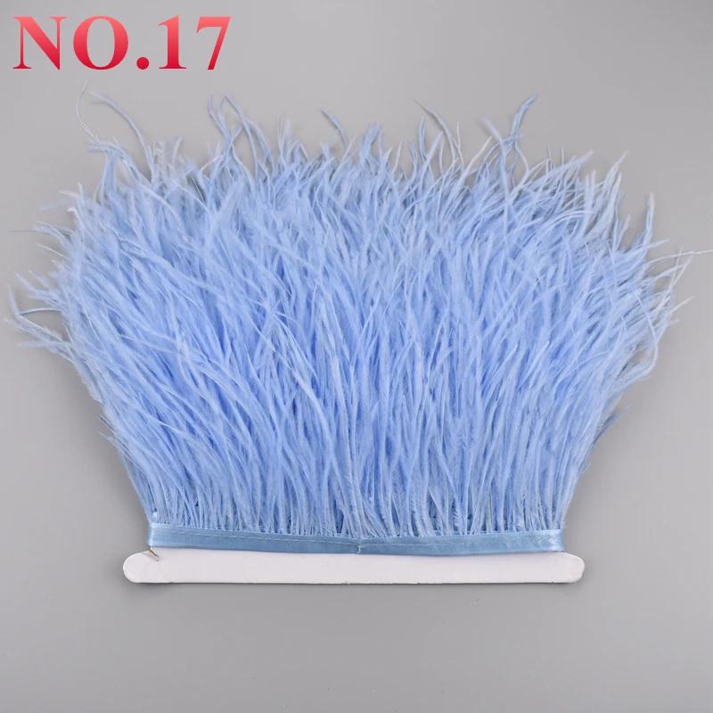10Meters/Lot Ostrich Feathers On Ribbon Tape 10-15Cm  Feather Trim Boa For Clothes Sewing Fringe Diy Wedding Decoration