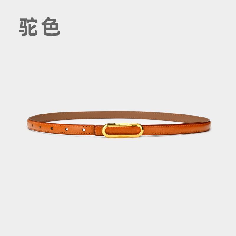Four Seasons Available New Women'S Small Belt Multi Color Versatile Thin Belt Paired With Jeans Belt, Leather Second Layer Cowhide Belt