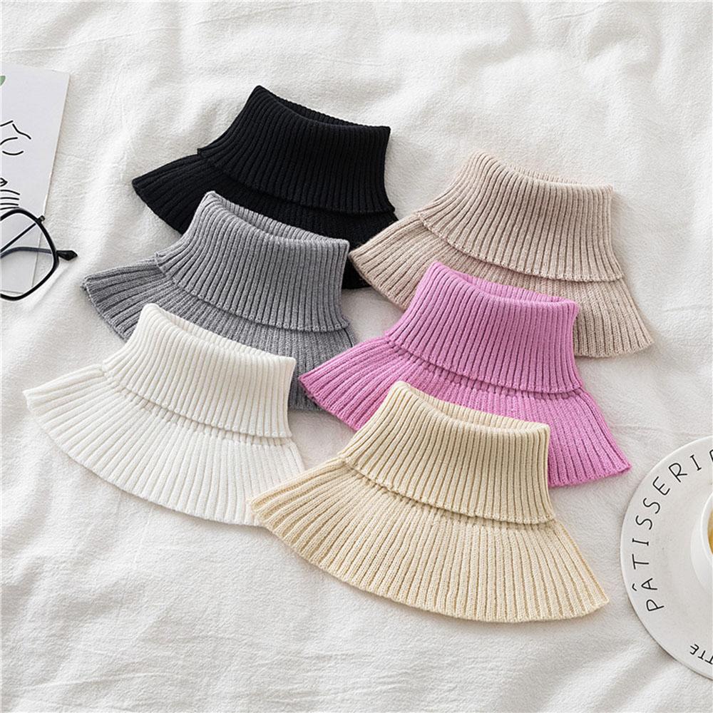 Detachable Knitted Turtleneck Fake Collar For Women Neck Warmer Autumn Winter Warm Cover Head Neck Knitting False Collar