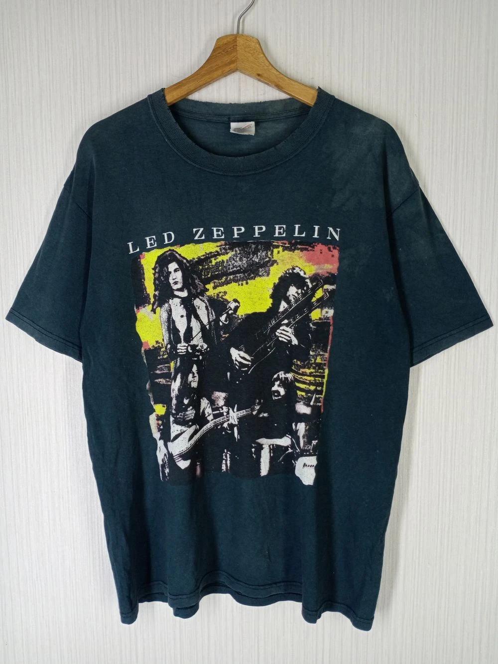 Led Zeppelin Distressed Rock Band Black Short Sleeve Unisex Tshirt KH9058 L