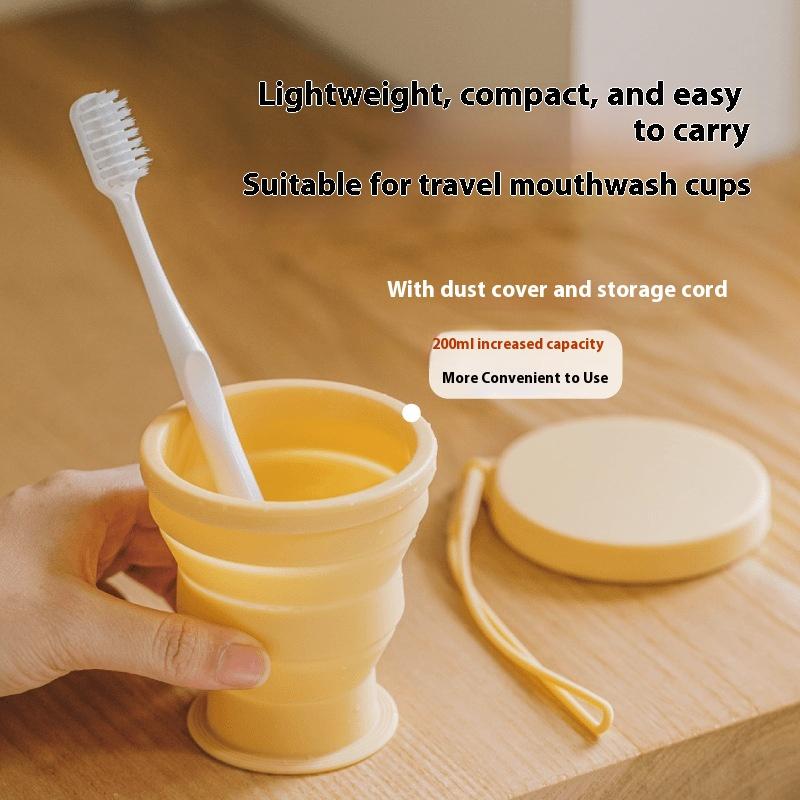 Portable Folding Silicone Outdoor Cup High Temperature Resistance Travel Compression Gargle Practical Drinkware for On-The-Go