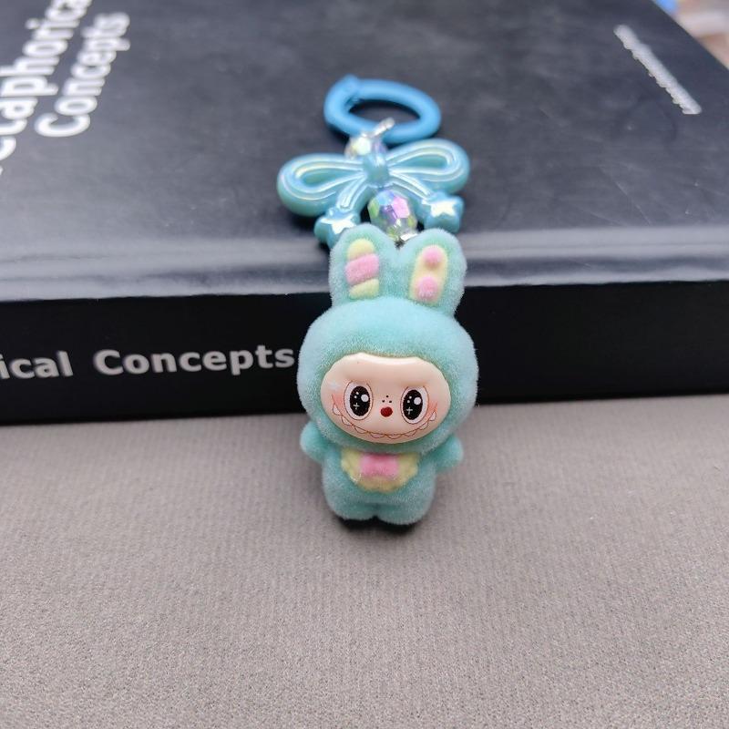 Llavero de Dibujos Animados con Terciopelo, Lazo para Bolso, Colgante para Teléfono Móvil, Regalo para Novia, Aleación, Granos Lindos