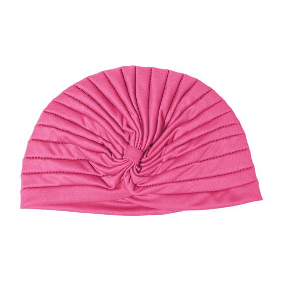 Yoga Hat with Satin Lining Hair Protection Frizz Control Soft Breathable Turban Nightcap High-Elastic Pleated Fabric Turban Hat