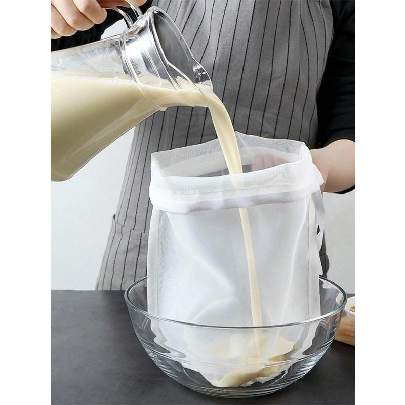 Fabric Strainer Mesh Bag, Modern White Multifunction Mesh Filter Bag For Kitchen,Kitchen Strainer Set With Fine Mesh