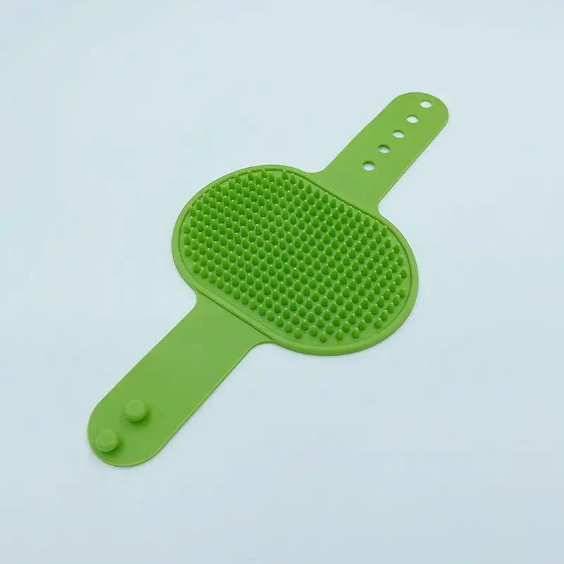 

Soft rubber pet bath brush cat and dog massage and beauty gloves bath hair removal and cleaning products зелёный