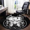 1pc Pitbull Emblem Office Round Area Rug, Under Office Chairs Bedroom Living Room Home Decor, Room Deco