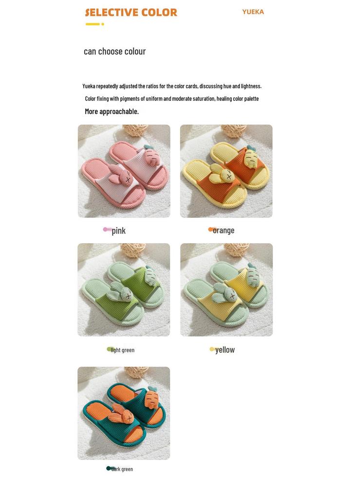 Xinwang Rabbit Linen Slippers for Kids: Summer Indoor Silent Cotton Slippers for Men and Women.
