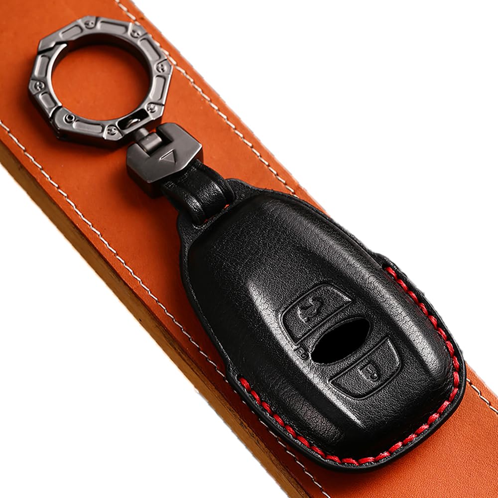 SAWAKAKI Subaru XV/WRX S4/STI/Forester/Impreza/Revogue/Legacy Outback/Crosstrek/Toyota GR86 Key Case Smart Key Cover Keychain 3 Buttons, Black