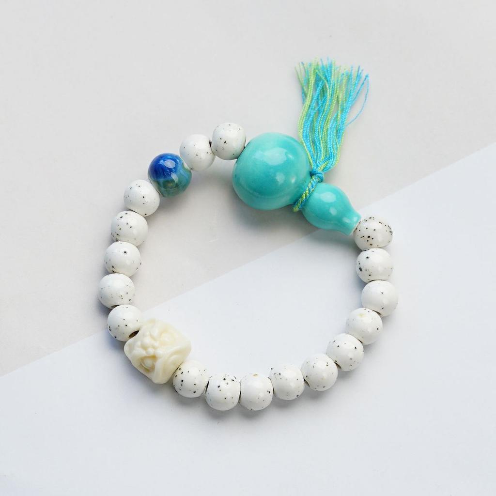 Jingdezhen ceramic beaded bracelet gourd meditation zen bracelet jewelry Fulu live broadcast supply wholesale
