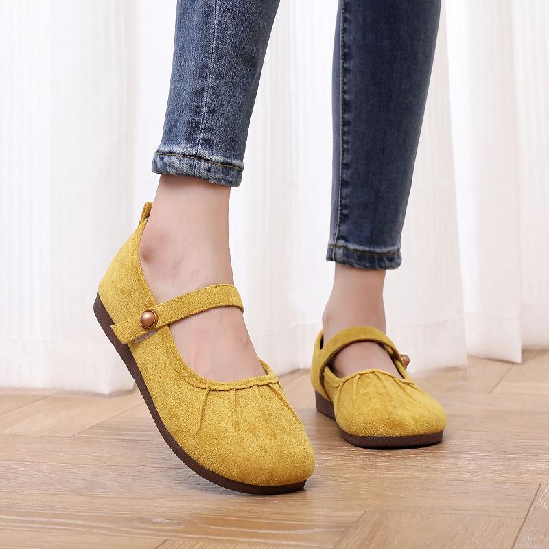 Shallow women s shoes new spring retro style round head Mary Jane shoes flat shoes 35