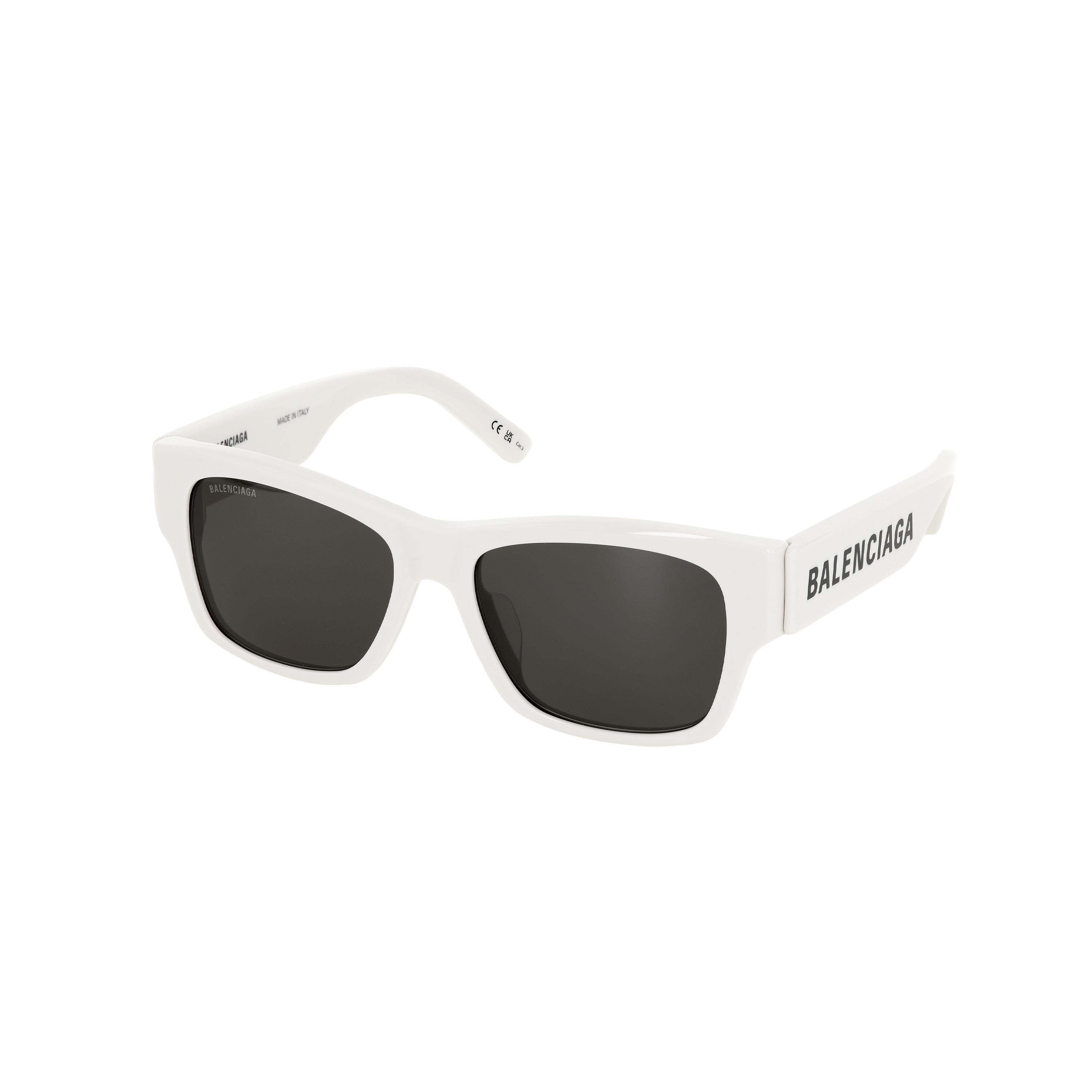 Lunettes de soleil Balenciaga Logo Forme Irrégulière Lunettes de soleil Unisexes Blanc BB0262SA-003 Basic Packaging-Eyeglass Case,56,White white