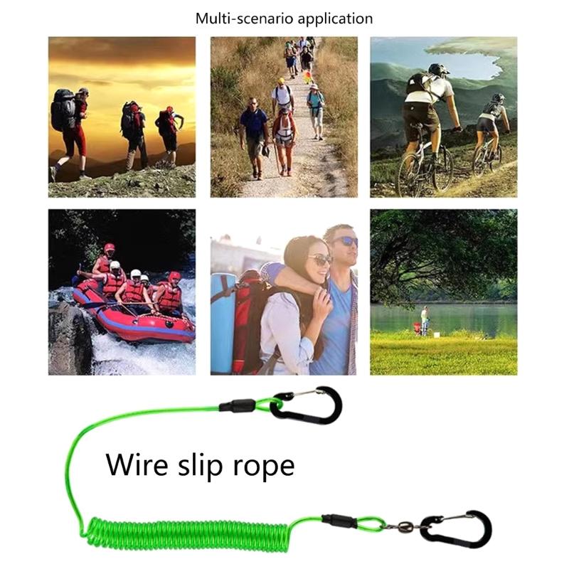 Fishing Tackle Accessories Fishing Rod Straps Heavy Duty Lanyard Rope Paddle Leash Coiled Lanyard Extend To 70in