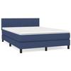 3140223 vidaXL Lit à sommier tapissier avec matelas Bleu 140x200 cm Tissu