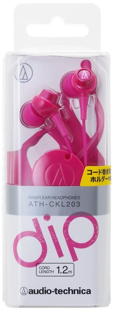 DIP PK Audio-Technica In-Ear Earphones, Pink, ATH-CKL203