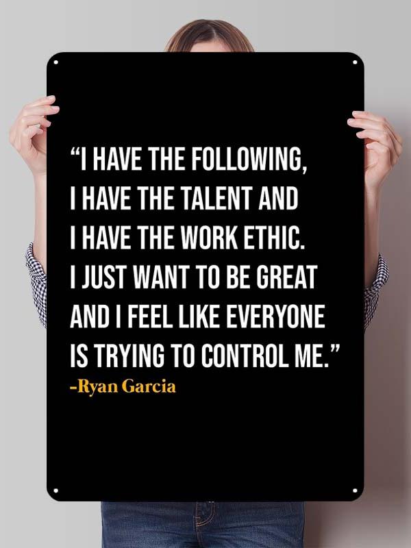 Ryan Garcia Boxer Metal Signs Aesthetic Room Decor Men Custom Boxing Poster Tin Plates for Man Cave Wall Art Vintage Metal Plate