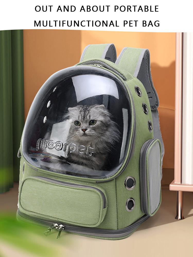 Breathable Space Capsule Pet Backpack Oxford Cloth Pet Cats Carrier Travel Bag Transparent Cover Portable for Cat Dog Transport