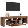 vidaXL Meuble TV avec lumières LED vieux bois bois d'ingénierie, support TV, meuble multimédia, console TV, meuble hifi, 856303
