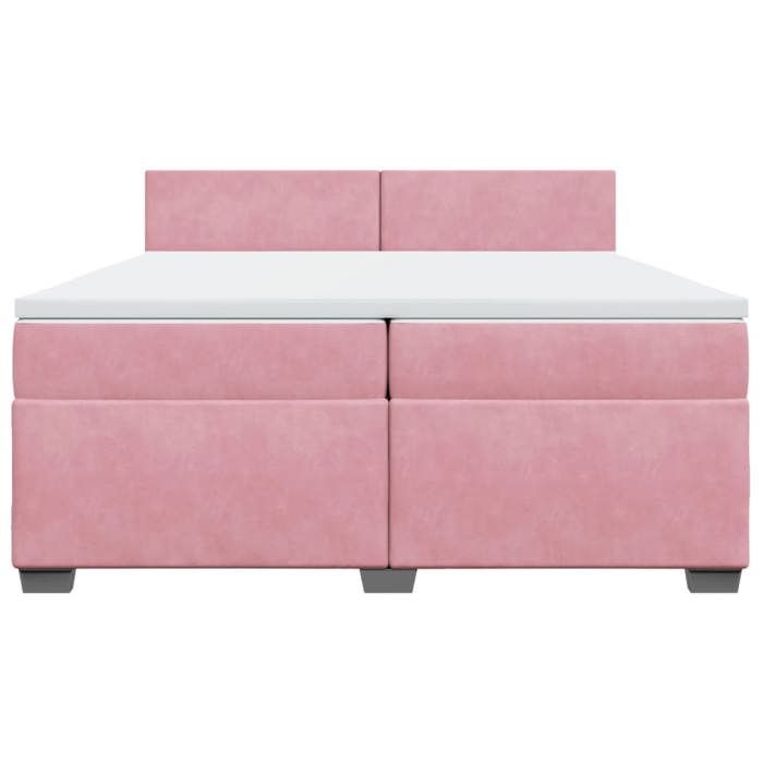 Maison Exclusive - Sommier à lattes de lit avec matelas Rose 200x200 cm Velours
