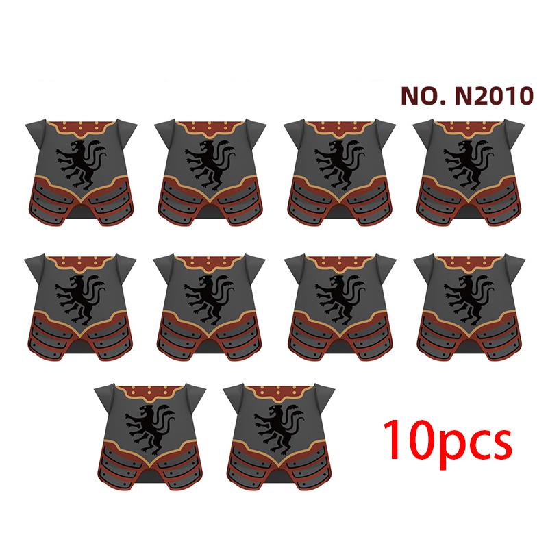 Medieval Knights Figures Accessories Building Blocks Officer Cloak Helmet Cape Armor Shield Black Eagle Red Lion Toys MOC Bricks