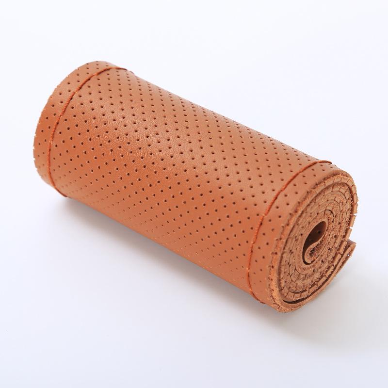 Car Steering Wheel Cover Needles And Braid Thread Artificial Leather Car Covers Suite DIY Texture Soft Auto Accessories