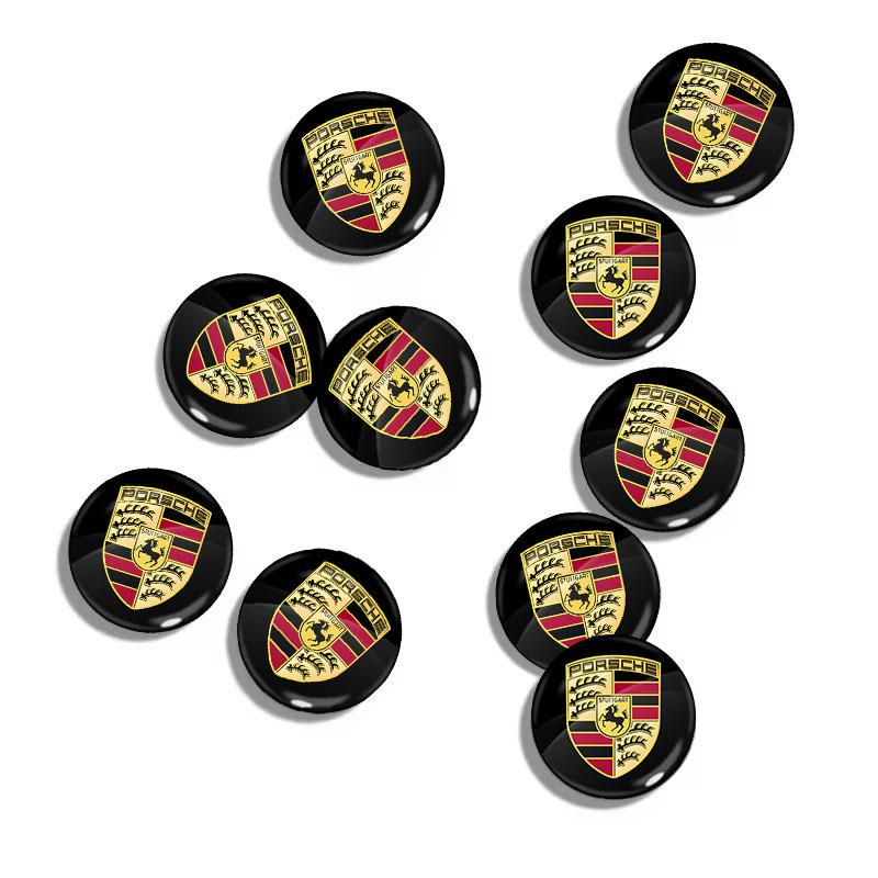 14mm Car Key Emblem Stickers Auto Control Key Logo Accessories For Porsche Cayenne Panamera Macan Boxster 911 Carrera-GT 928 944 918-Spyder