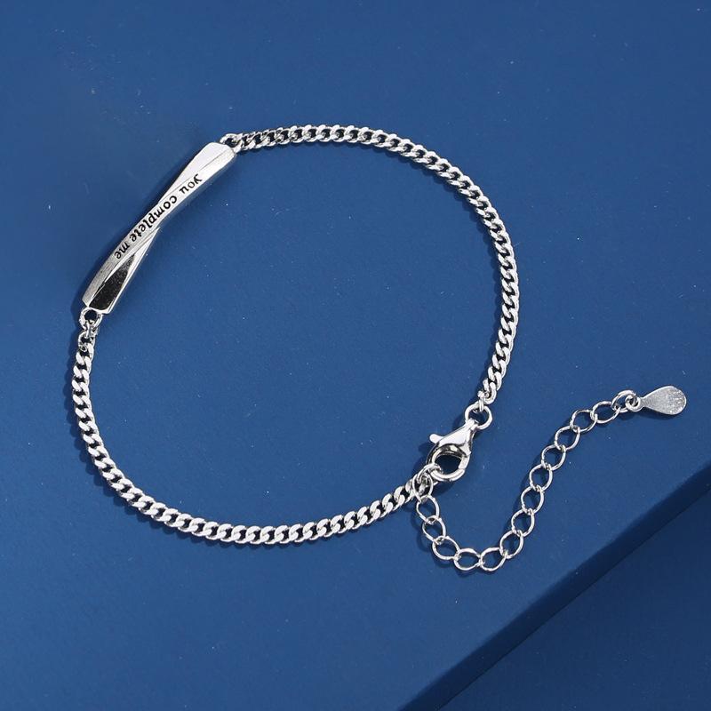 Original You Let Me Complete A Pair of Couple Bracelets Niche Simple Design Ins Style Couple Chain