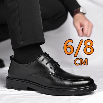 Duży Rozmiar Buty na Platformie Męskie Skórzane Buty Buty Podwyższające Wysokość Dla Mężczyzn Wkładka Podwyższająca 6-8CM Niewidoczne Buty Podwyższające