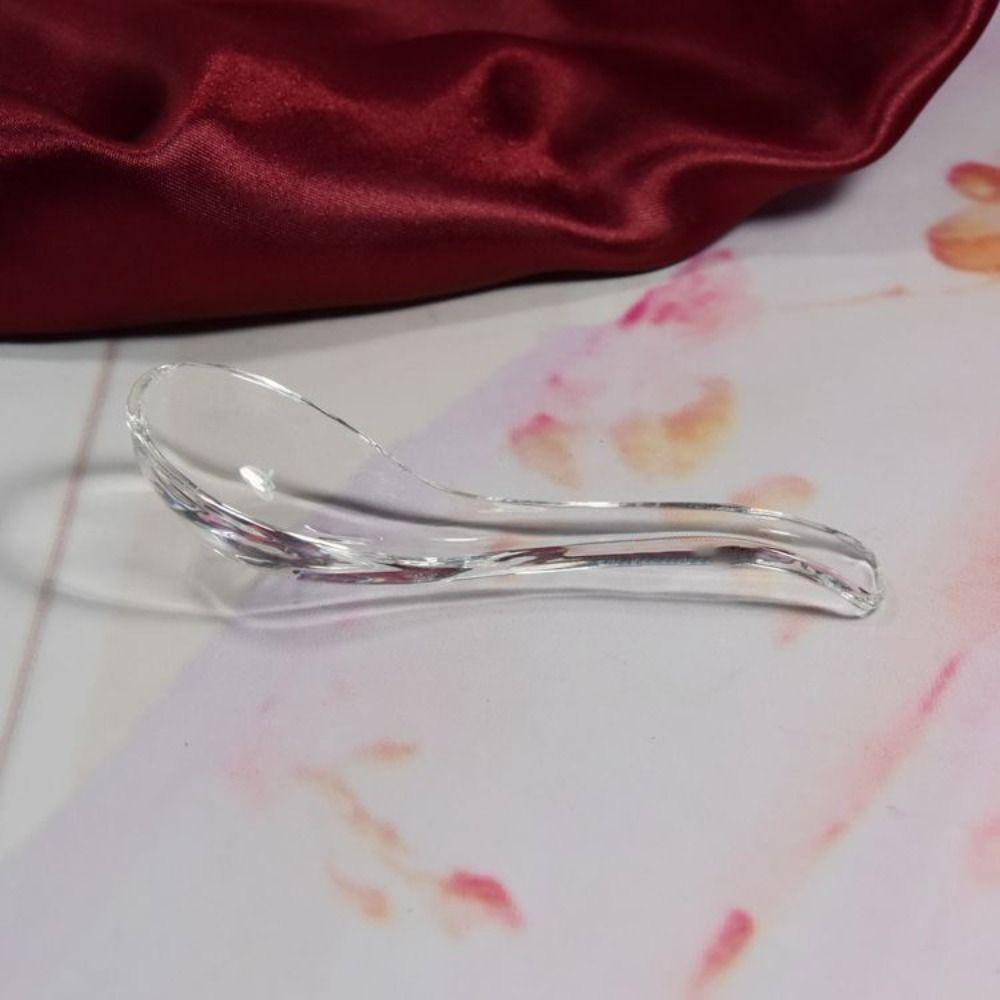 Exquisite Crystal Glass Spoon Transparent Dessert Teaspoons Easy To Clean Soup Spoons Hotel