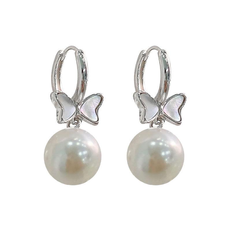Bow-breasted Pearl Ear Buckle Exquisite Light Luxury High-end Feeling Sweet Daily Versatile Style