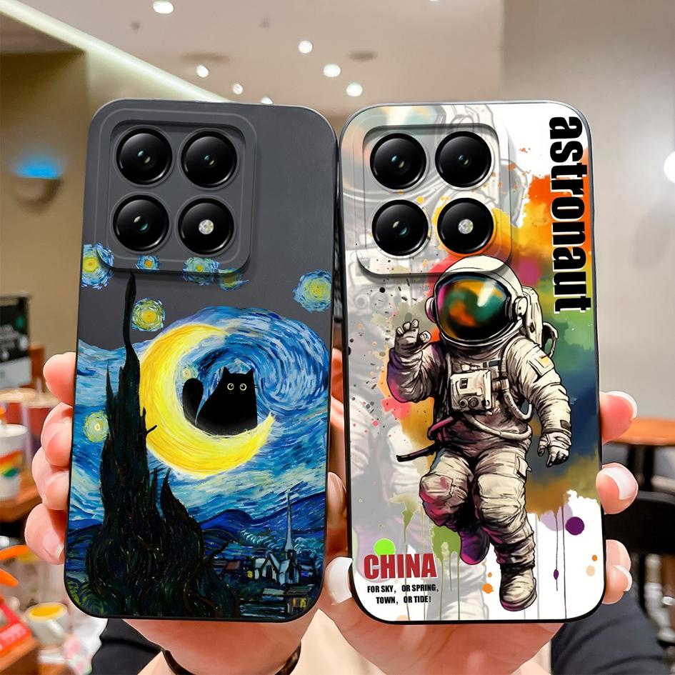 Weiche neue Hüllen für Xiaomi 14T 15 Pro Capa Hübsche Wolkenblumen Stilvoller Schutz aus flüssigem Silikon Langlebiger Anti-Tropfen für Xiaomi Shell Back Covers