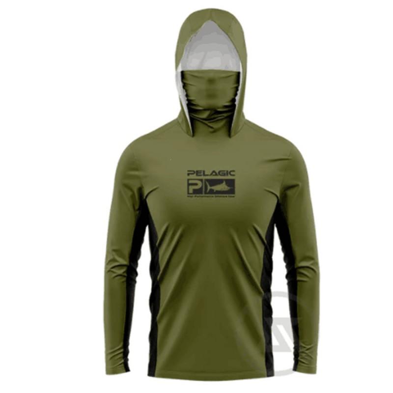 Herren Schnelltrocknend Atmungsaktiv UV-Schutz Angeln Mit Kapuze Langarm Rash Guard Sommer Wassersport