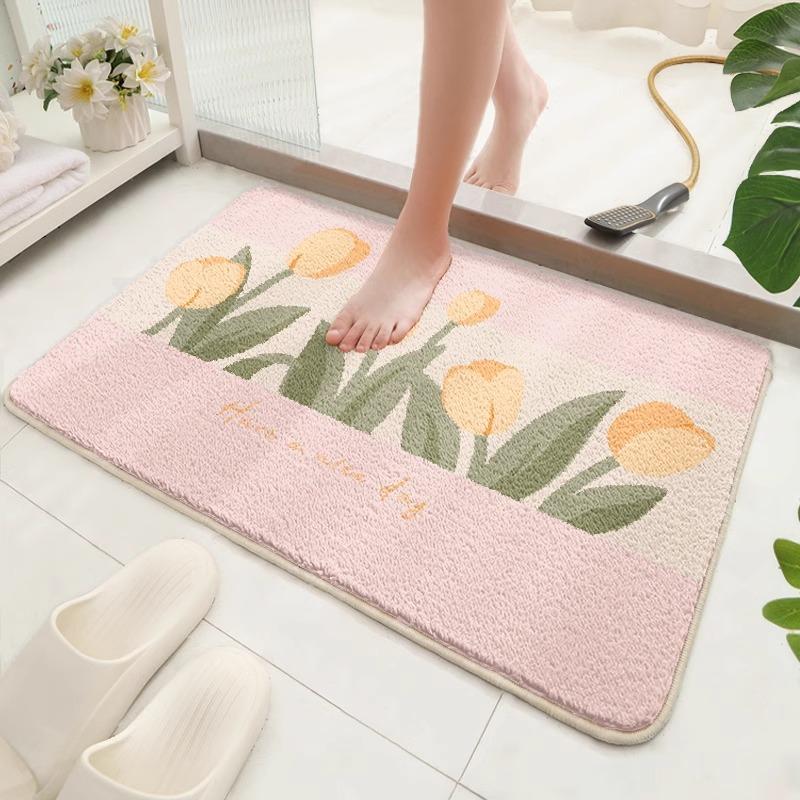 Bathroom Floor Mat Absorbent Toilet Door Foot Mat Household Thickened Non-slip Toilet Toilet Imitation Cashmere Carpet