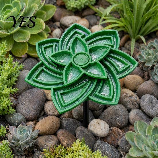 3D Printed Bee Feeder Flower Waterer, Garden Stake, Drinking Fountain Outdoor Decor, Hydration Device Open Anti-Drowning Trough, 2-in-1 Ornament