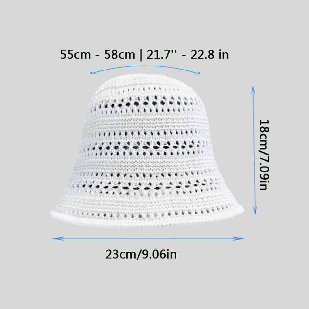 Women'S Crochet Knit Bucket Hat Lightweight Hollow Out Summer Sun Hat Breathable Beach Hat For Travel Outdoor Uv Protection