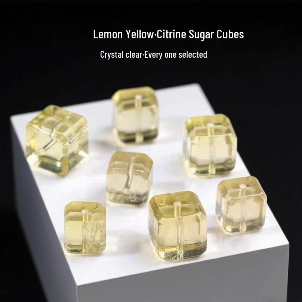 

Жовті лимонні кубики цитрину для DIY прикрас