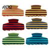 Vintage Style Hair Claw for Women Strong Grip Non-Slip Teeth Clip Striped
