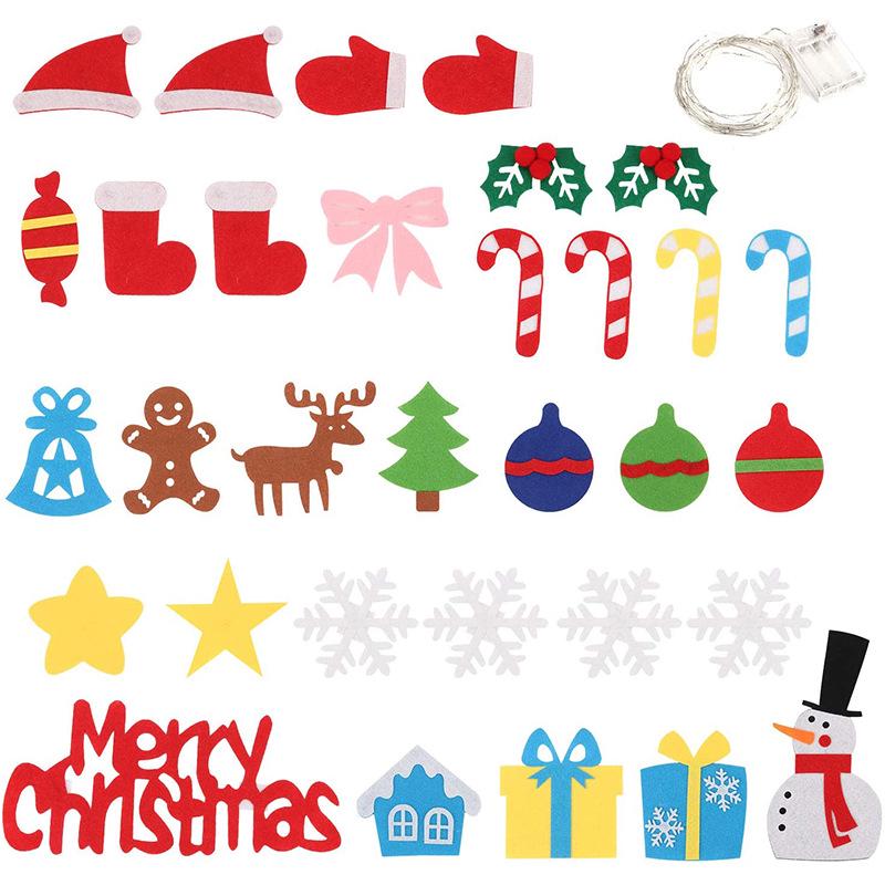DIY Felt Christmas Tree for Kids - Non-woven Festival Decoration with Wool Pendants