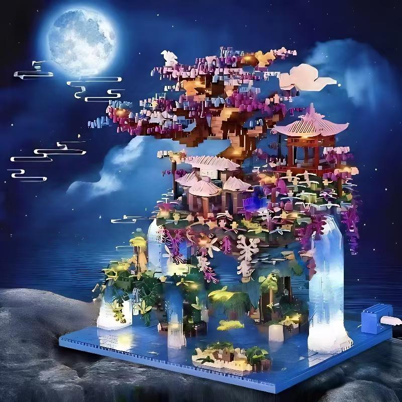 1460 Particles Fairy Pavilion Building Blocks Suitable for Holidays Birthdays New Year Gifts Abs Materials Mixed Color Building Blocks