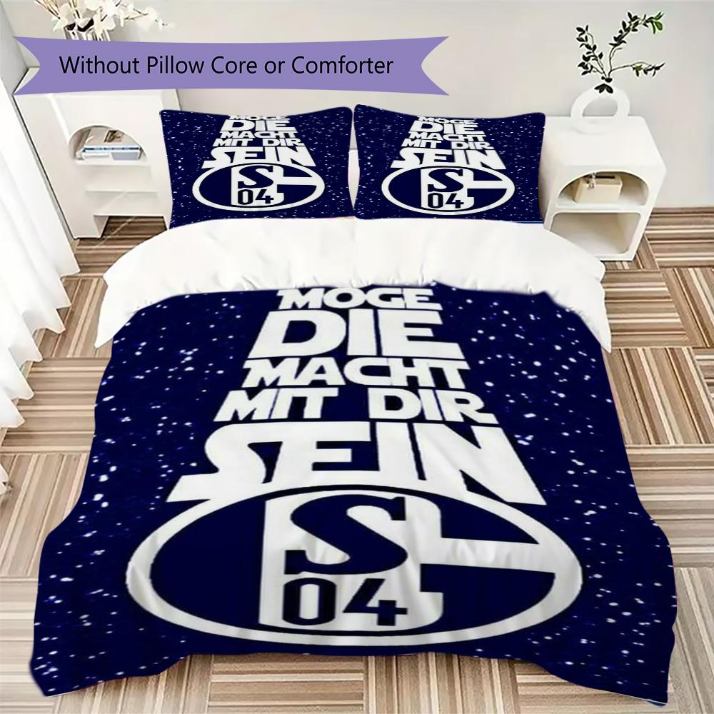 Set Copripiumino Schalke 04 Federa Decorazione Casa Regalo di Compleanno (1 * copripiumino + 2 * federe senza imbottitura)147