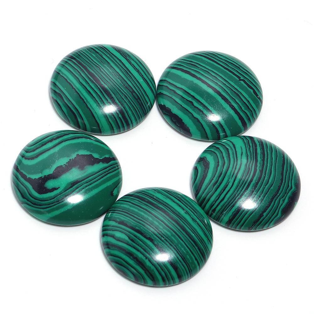 

Malachite Natural Stone Beads Cabochon For Jewelry Makin Round Flat Loose Spacer Beads DIY Bracelet Necklace Accessories 6mm 10pcs